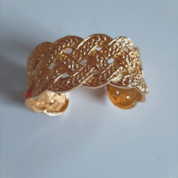 Gold Woven Bangle Bracelet - Picture 5 of 5